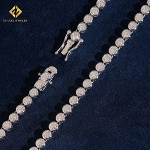 ZUANFA JEWELRY Cadena de Tenis Unisex de Plata 925 con Engaste de Bisel Redondo de 3MM, Lujosa para Uso Diario - Product Image 6
