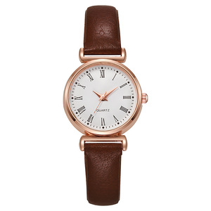 Reloj Mecánico Casual para Hombre con Números Romanos Clásicos y Sencillos, Correa de Cuero, Reloj Analógico Redondo, Relojes de Pulsera - Product Image 1