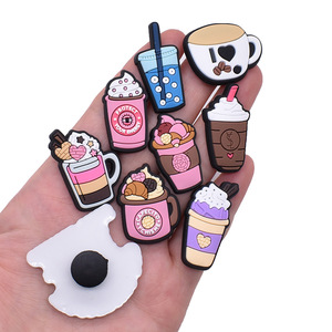 HY Venta al por mayor: Set de dijes de PVC <span class=keywords><strong>personalizados</strong></span> para zapatos y bolsos, con diseños de tazas, latte y citas - Product Image 4