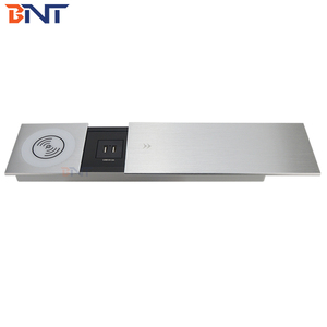 โต๊ะสำนักงาน Flushed ติดตั้งสากลพลังงานไฟฟ้าชาร์จไร้สายเลื่อนซ็อกเก็ตไฟฟ้าตาราง - Product Image 3