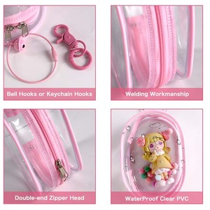 Trong suốt PVC Mini <span class=keywords><strong>Keychain</strong></span> Túi trường hợp unisex rõ ràng nhựa lưu trữ di động Pouch ngẫu nhiên Dễ thương Đồ chơi búp bê Pouch - Product Image 5