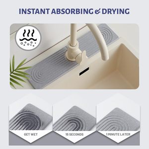 Water-Absorbing Faucet <strong>Splash</strong> Guard Sink Protector Stone Faucet <strong>Mat</strong> for Kitchen Sink With Color Box Packing - Product Image 3