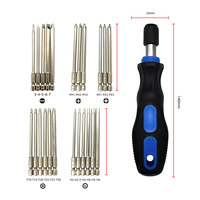 Nouvel ensemble de 24 embouts de tournevis magnétiques électroplaqués de 100 mm de long, de qualité industrielle OEM, avec poignée PP+TPR et matériau S2