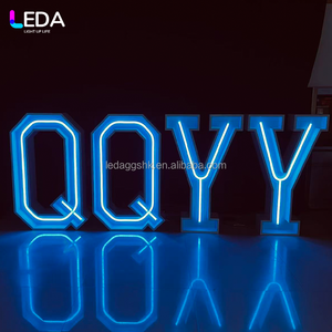 LEDA Letras Luminosas de Metal Blancas para Publicidad Exterior, Eventos y Fiestas, Letras Grandes de Hierro RGB, Letras de Neón para Bodas - Product Image 4