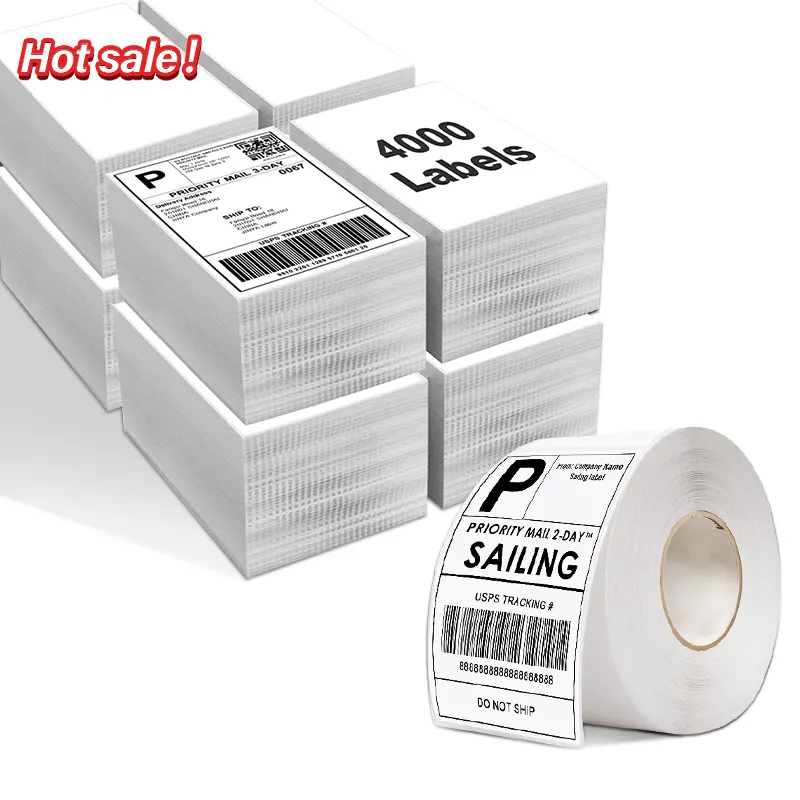 4x6การจัดส่งสินค้าฉลากความร้อนสติกเกอร์กระดาษเครื่องพิมพ์ความร้อนฉลากกระดาษ