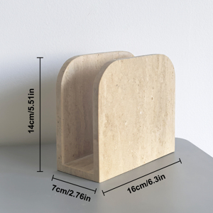 Portatovaglioli Moderno e Resistente in Travertino Naturale, Contenitore per Tovaglioli, Scatola per Estrazione Tovaglioli, Portariviste in Pietra Naturale, Porta Giornali - Product Image 5