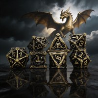Lot de 7 dés polyédriques en métal torsadé creux, finition argent antique, chiffres clairs, pour jeux de table DND RPG – Vente en gros personnalisée
