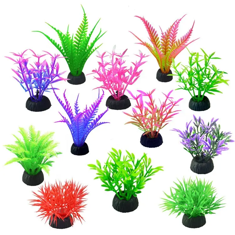 Üreticileri akvaryum peyzaj sucul bitkiler akvaryum plastik küçük sucul bitkiler simülasyon sucul bitkiler