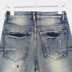 Pantalones Deportivos de Mezclilla Personalizables para <span class=keywords><strong>Hombre</strong></span>, Talla Grande, Lavados, con Estampado de Agujeros, Casuales, de Cintura Media, para Otoño y Verano - Product Image 2