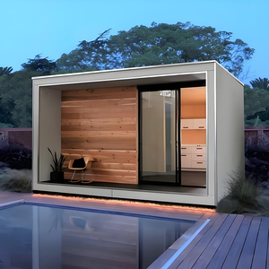 Tùy Chỉnh Kích Thước Lớn Hiện Đại Redwood Hemlock Ngoài Trời Truyền Thống Hơi Nước Phòng Tắm Hơi Toàn Cảnh Cửa Sổ Tắm Phòng Tắm Hơi Bán Buôn - Product Image 5