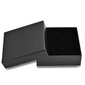 Ring Earring Jewelry Box Square Black <b>Paper</b> Embossed Diamond <b>Pattern</b> Pendant Set Storage Gift Packaging 50x50 70x70 - Product Image 5