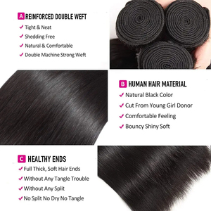 Paquetes de Cabello Liso Peruano 16A al por Mayor, Extensiones de Cabello Humano Virgen Natural para Mujer, Oferta de 1/3/4 Paquetes - Product Image 3