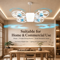Ventilateur de plafond LED E27 pliable avec télécommande, lumière de drone moderne à intensité variable pour la maison