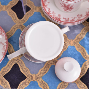 Ensemble de thé et de café en céramique rouge minimaliste 15 pièces, en porcelaine fine, écologique, pour la maison, l'hôtel et le bureau – Vente chaude - Product Image 5