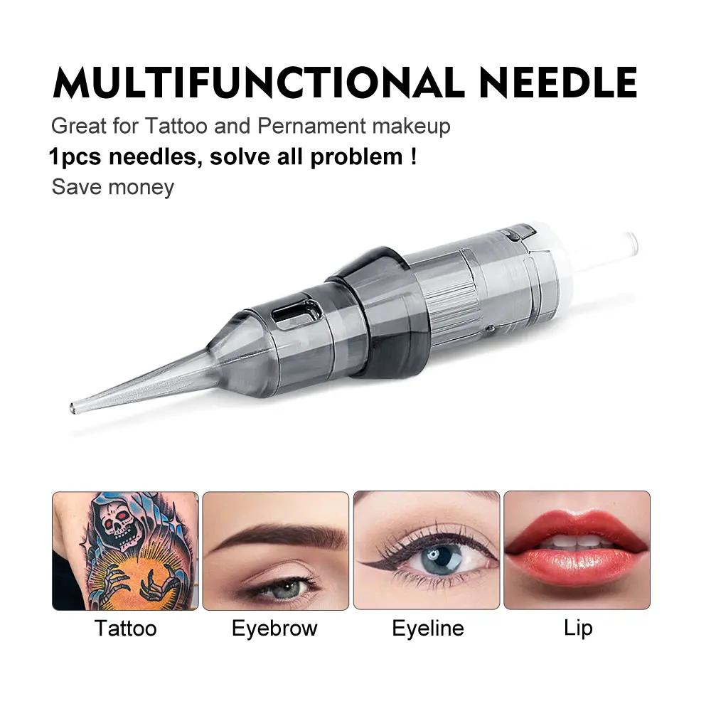 Biomaser Permanent Makeup Needle Anti Backflow Eyebrow Tattoo Needles1R 0.3MM  3RL 3RS 5RL EYEBROW PIGMENTATION Cartridges
