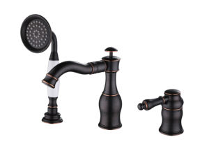 עלה זהב אגן ברז אלגנטי אמבטיה ברז אמבטיה מיקסר ברז פליז כיור ברז יחיד ידית אחת חור מנוף ברז - Product Image 2