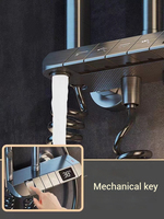 Pistolet à clé de piano de luxe gris système de douche à affichage numérique intelligent 4 fonctions avec 3 modes de douche à main salle de bain ensemble de douche à effet pluie