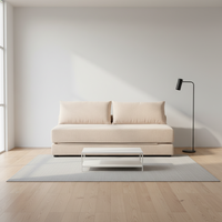 Sofá Loveseat Moderno de Tela Nisco - Sofá de 2 Plazas Extensible Sin Brazos con Patas de Madera |   Uso en Salas de Estar de Hoteles |   Venta Directa de Fábrica