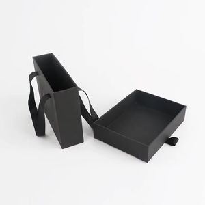 High-End Eco-Friendly <strong>Custom</strong> Logo Rigid Corrugated Board Gift <strong>Boxes</strong> Sponge Lining Magnetic Closure Sliding Drawer Ribbon Handle - Product Image 5