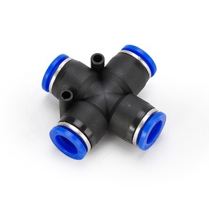 Aochente khí nén kết nối pza 4 cách chéo không khí dòng <span class=keywords><strong>push</strong></span>-in nhanh chóng kết nối nhựa + đồng thau Phụ Kiện 4-12mm 1.5 năm bảo hành - Product Image 1