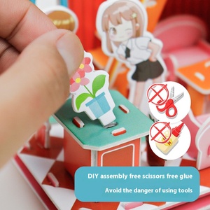 3D Puzzle tranquillo <span class=keywords><strong>libro</strong></span> fai da te educativo giocattolo di carta <span class=keywords><strong>per</strong></span> bambini casa di montaggio modello asilo artigianale <span class=keywords><strong>per</strong></span> <span class=keywords><strong>ragazzi</strong></span> e ragazze - Product Image 3