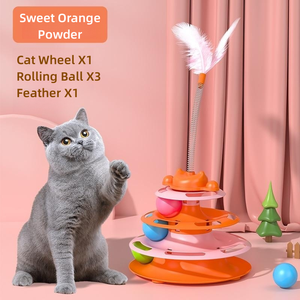 ของเล่นแมว ไม้ล่อแมว จานหมุนสองinหนึ่ง <span class=keywords><strong>หอ</strong></span>คอยอวกาศสี่ชั้น ขัดเงาอย่างดี ไม่ทำร้ายอุ้งเท้าแมว - Product Image 6