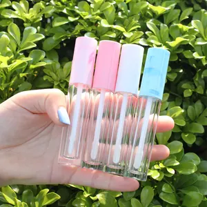 Groothandel Hot Selling Roze Cap Lipgloss Tubes Verpakking Lipgloss Tint Transparante Fles Witte Lipgloss Container Buis