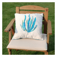 Nouvelle housse de canapé d'été avec broderie imprimé corail, coussin d'extérieur avec décoration