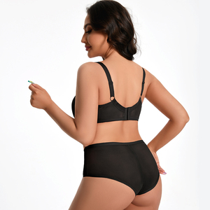 Bán Buôn <span class=keywords><strong>75</strong></span> 80 85 90 95Defghi Gọng Với Vòng Thép Chất Béo Cộng Với Kích Thước Phụ Nữ Sexy Phụ Nữ Đẩy lên Tập Trung Áo Ngực & Quần Lót Đặt - Product Image 2