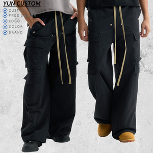 Erkek yığılmış ter günlük pantolon parça geniş bacak Baggy Y2k pamuk kargo iş pantolon 2025 Streetwear İpli <span class=keywords><strong>Sweatpants</strong></span> - Product Image 1