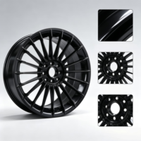 Rines de Aleación de Aluminio Forjado de Alta Calidad, Nuevo Diseño, 17 Pulgadas, Negro Brillante, ET 30mm, Ajuste Universal, 1 Año de Garantía