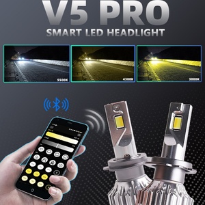 ไฟหน้ารถยนต์ V5PRO 140w LED ควบคุมผ่านแอพมือถือ หลอดไฟ H4 LED ปรับไฟสูง-ต่ำได้ แอพสมาร์ทควบคุมหลอดไฟหน้ารถยนต์ LED - Product Image 2