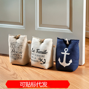 Mediterranean Style <b>Fabric</b> <b>Door</b> <b>Stop</b> With Anchor Design Floor Mount Home Decoration Windproof Anti Collision - Product Image 5