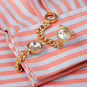 Men's <b>Cufflinks</b> Hot-selling High-quality Light Luxury Crystal-encrusted Gold and Silver Chain <b>Shirt</b> <b>Cufflinks</b> Wholesale - Product Image 5