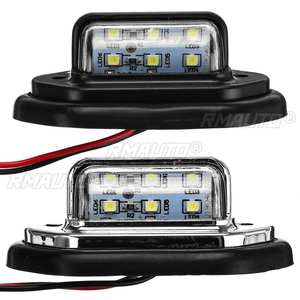 1/2X 12V 24V Éclairage de plaque d'immatriculation étanche à 6 LED pour voiture, bateau, camion, remorque, SUV, fourgonnette, caravane, lampe de marchepied, haute qualité, argent/noir - Product Image 2