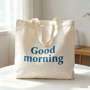 Biodegradable Cotton Canvas <b>Tote</b> <b>Bag</b> with Handle and Custom Logo Letter Pattern Eco-friendly Grocery <b>Tote</b> <b>Bag</b> - Product Image 2