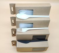 Kit de couverts jetables végétaux pour restaurants, emballage individuel pour la restauration à emporter en UE, fourchettes et ustensiles pour le camping