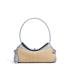 <span class=keywords><strong>Sac</strong></span> à <span class=keywords><strong>bandoulière</strong></span> de luxe en paille tressée avec patchwork en cuir véritable, sacs <span class=keywords><strong>bandoulière</strong></span> vintage <span class=keywords><strong>pour</strong></span> femme, sacs à main d'été <span class=keywords><strong>pour</strong></span> la plage - Product Image 6