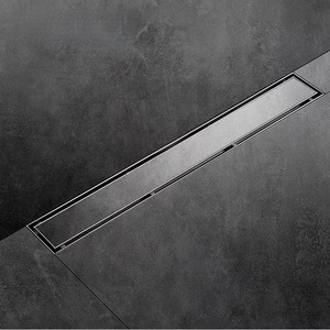 Siphon de sol linéaire moderne rectangulaire en acier inoxydable 304 316 pour douche, installation facile - Product Image 1