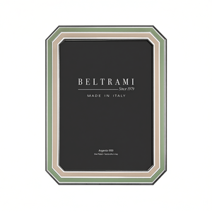 Cadre photo Beltrami plaqué argent, structure en bois rectangulaire, fabriqué en Italie, Argento 999 - Product Image 2
