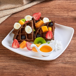 Vitrine d'aliments sucrés vitrine personnalisée 3D modèle alimentaire gaufre accessoires décoratifs modèle de gaufre Simulation avec plat - Product Image 2