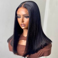 Perruque courte bob 13x4 sans colle avec dentelle HD, cheveux naturels indiens bruts vietnamiens lisses, perruques frontales en dentelle brésilienne