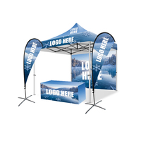 Tente pop-up 4x4m (13x13 pieds) résistante au feu pour exposition et événement, en polyester 600D, auvent publicitaire extérieur, logo personnalisé, gazebo