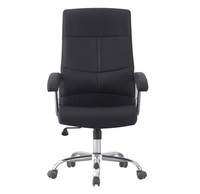Chaise de bureau pivotante populaire en cuir avec accoudoirs fixes et mécanisme d'inclinaison