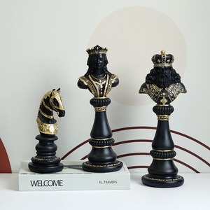 Ornements d'échecs transfrontaliers, meuble TV pour salon, pièces Roi, Reine, Cheval de guerre, décoration de table - Product Image 1