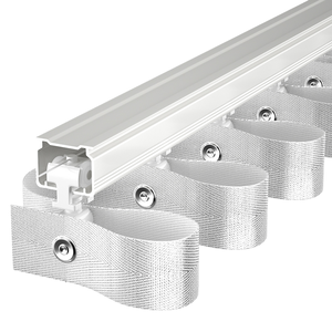 Système de rails de rideaux à ondulation en aluminium, métal, moderne et robuste, pour des performances haut de gamme. - Product Image 1