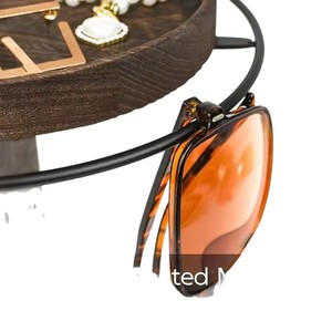 Sunglasses Storage <b>Rack</b> Wooden Rotating Desktop Display Stand 4 Slots Eyewear Organizer - Product Image 5