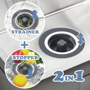 Filtre de vidange universel en acier inoxydable de style américain pour évier de cuisine, avec noyau rebondissant, pour lave-vaisselle et lavage de légumes - Product Image 2