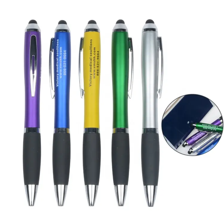 Wholesale Price Promotional 2 in 1 Promotional Custom Touch Screen Stylus Pen Thick Grip for Mobile