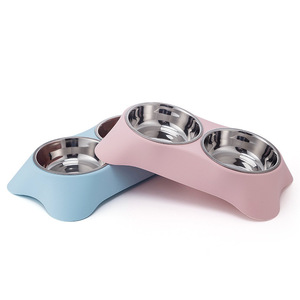 Gamelles transfrontalières pour animaux de compagnie, gamelles pour chats et chiens, gamelles doubles en acier inoxydable, gamelles pour nourriture pour chats, gamelles pour nourriture pour chiens, gamelles anti-renversement pour animaux - Product Image 2